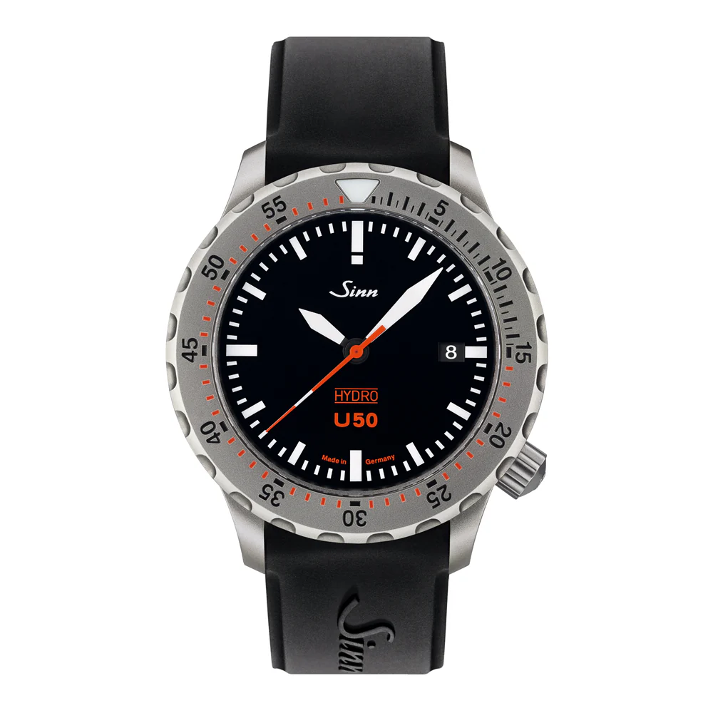 Sinn U50.HYDRO 41mm Dive Watch with 5000m Water Resistance and High Visibility Features