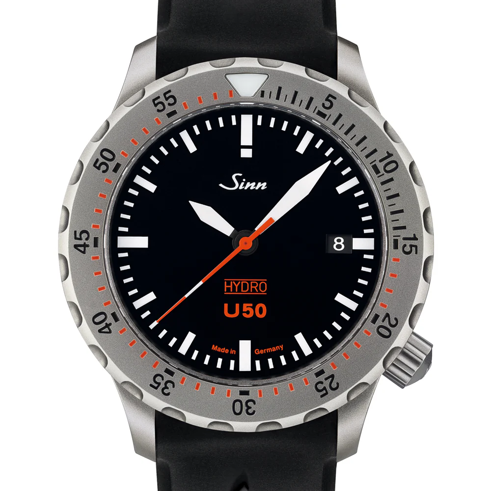 Sinn U50.HYDRO 41mm Dive Watch with 5000m Water Resistance and High Visibility Features - Image 4