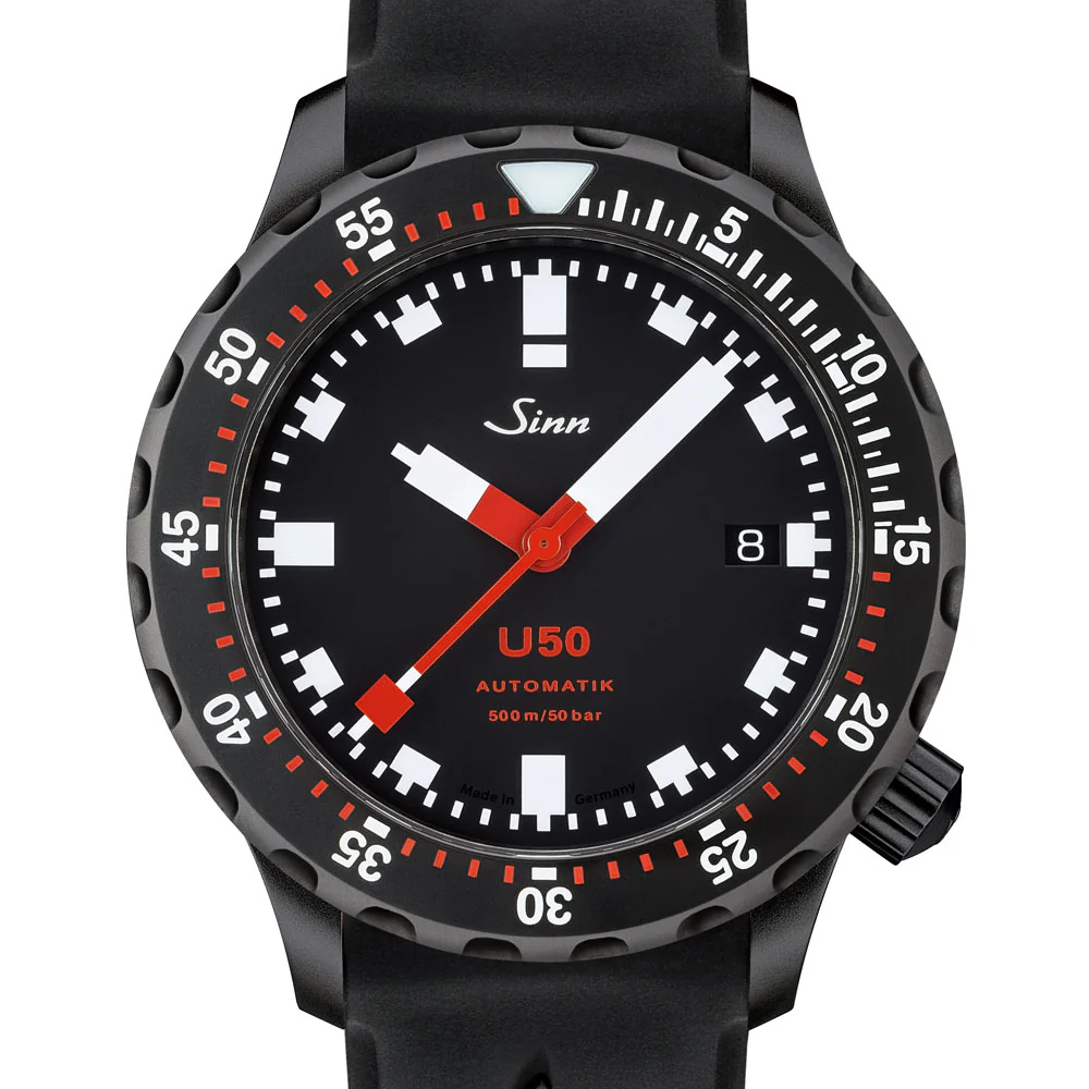 Sinn U50.S 41mm 500m Waterproof Diver's Watch with U-Boat Steel and Durable Rotating Bezel - Image 3