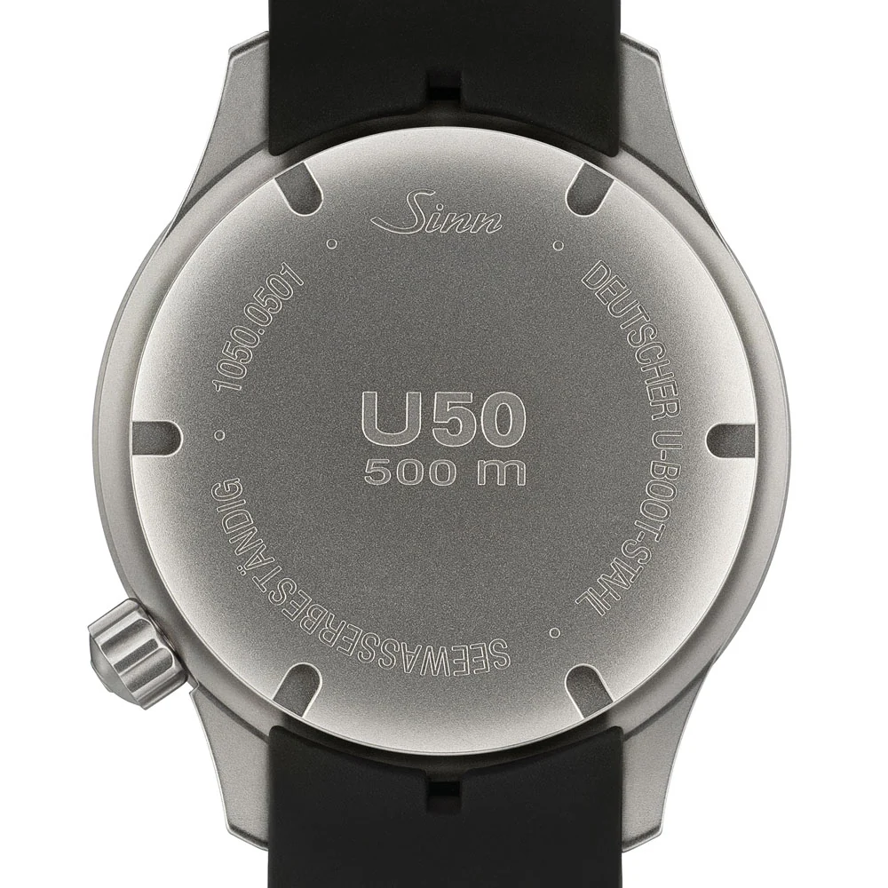 Sinn U50.SDR 41mm 500m Waterproof Diver's Watch with Black Hard Coating and DNV Certification - Image 5