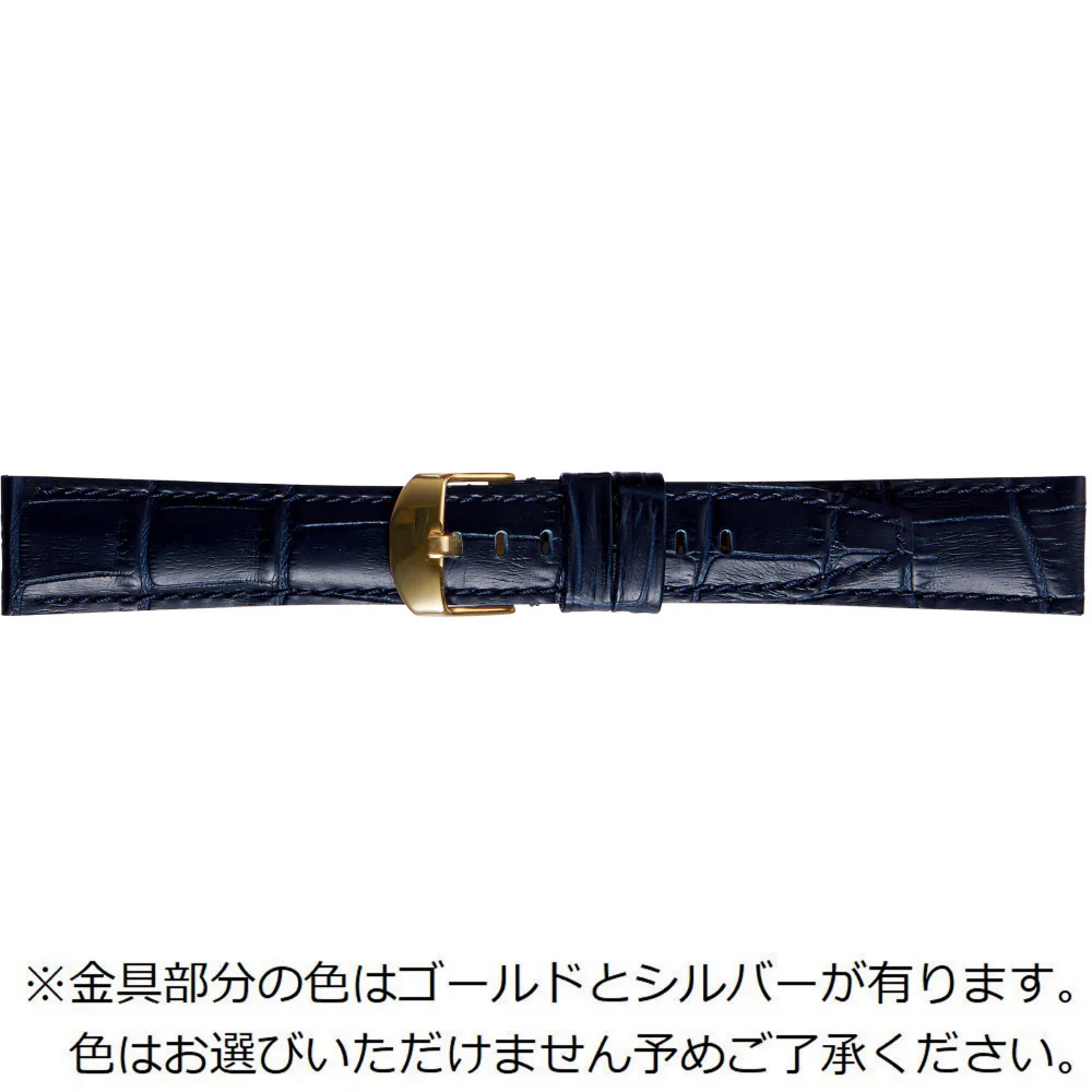 SK112DP Genuine Leather Alligator Pattern 18mm Strap Navy Color 16mm Buckle Width Durable Design - Image 2