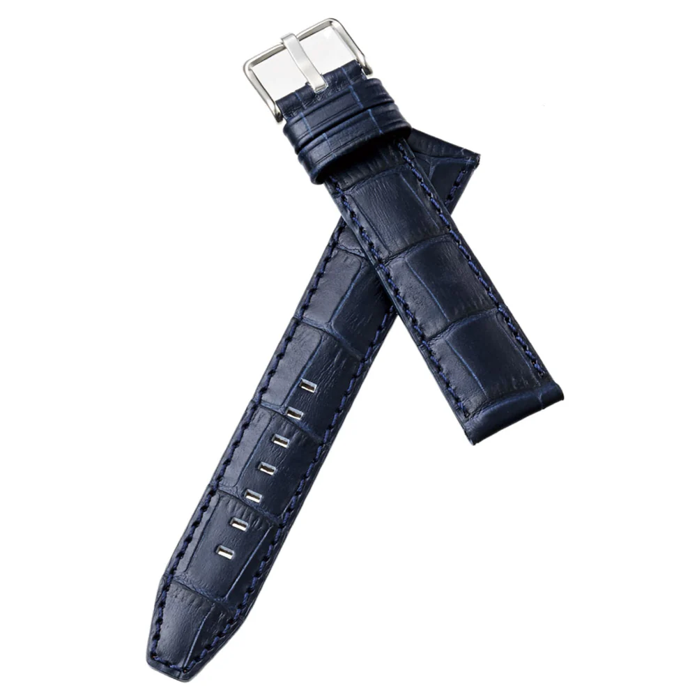 SK112DP Genuine Leather Alligator Pattern 18mm Strap Navy Color 16mm Buckle Width Durable Design - Image 3