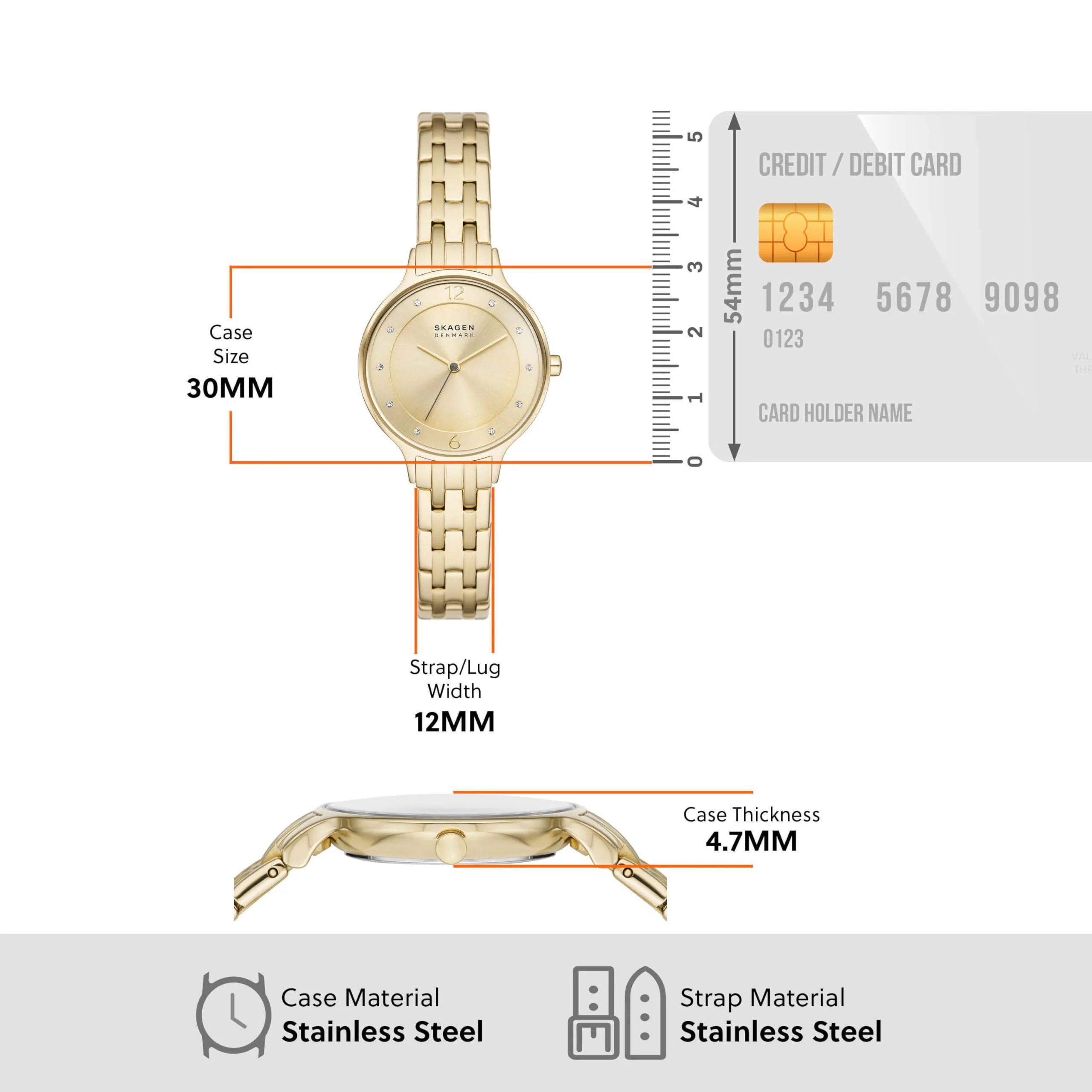 SKAGEN Anita Lille SKW3127 Gold Women's Watch - Image 3
