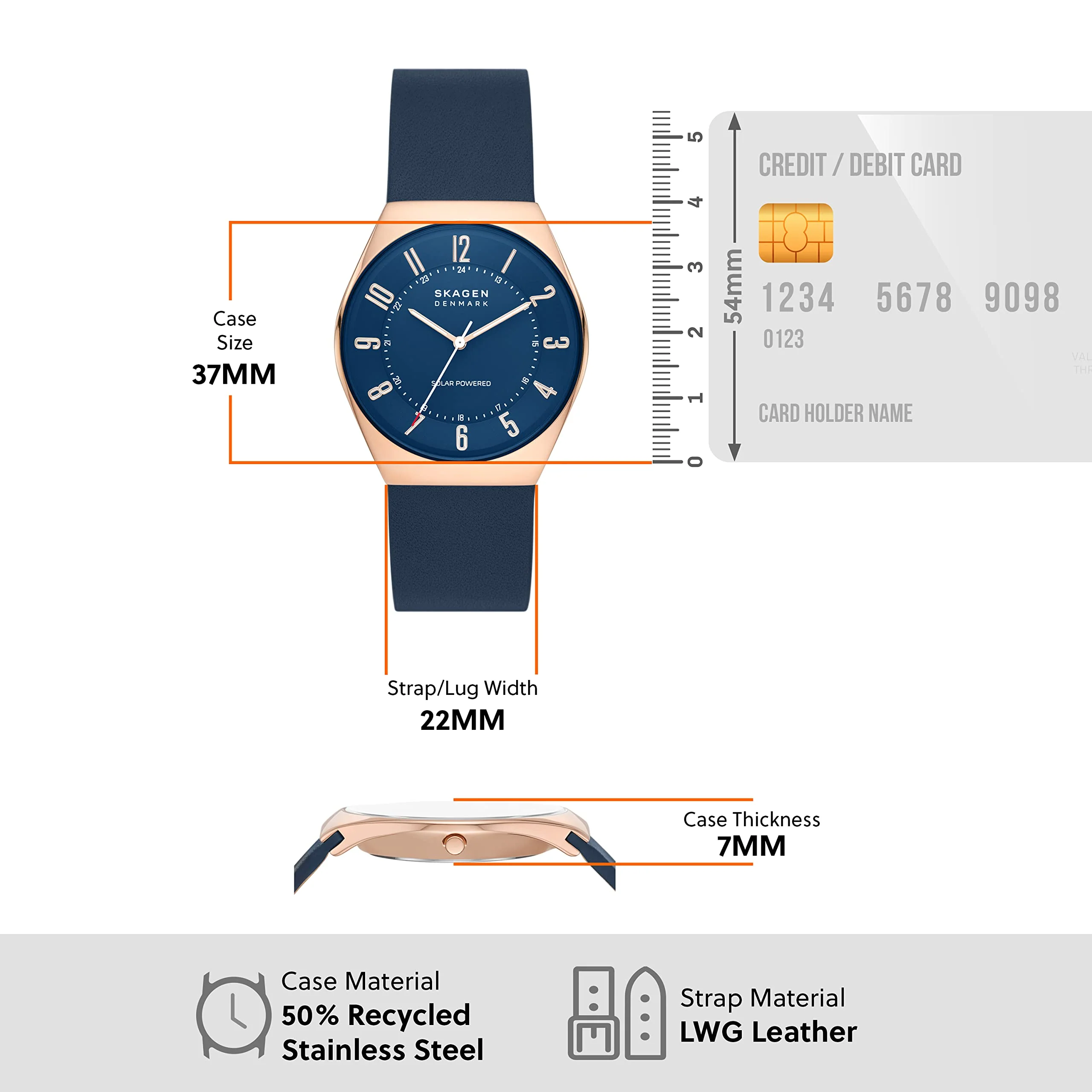 SKAGEN Grenen Solar Powered SKW6834 Men's Watch - Image 5