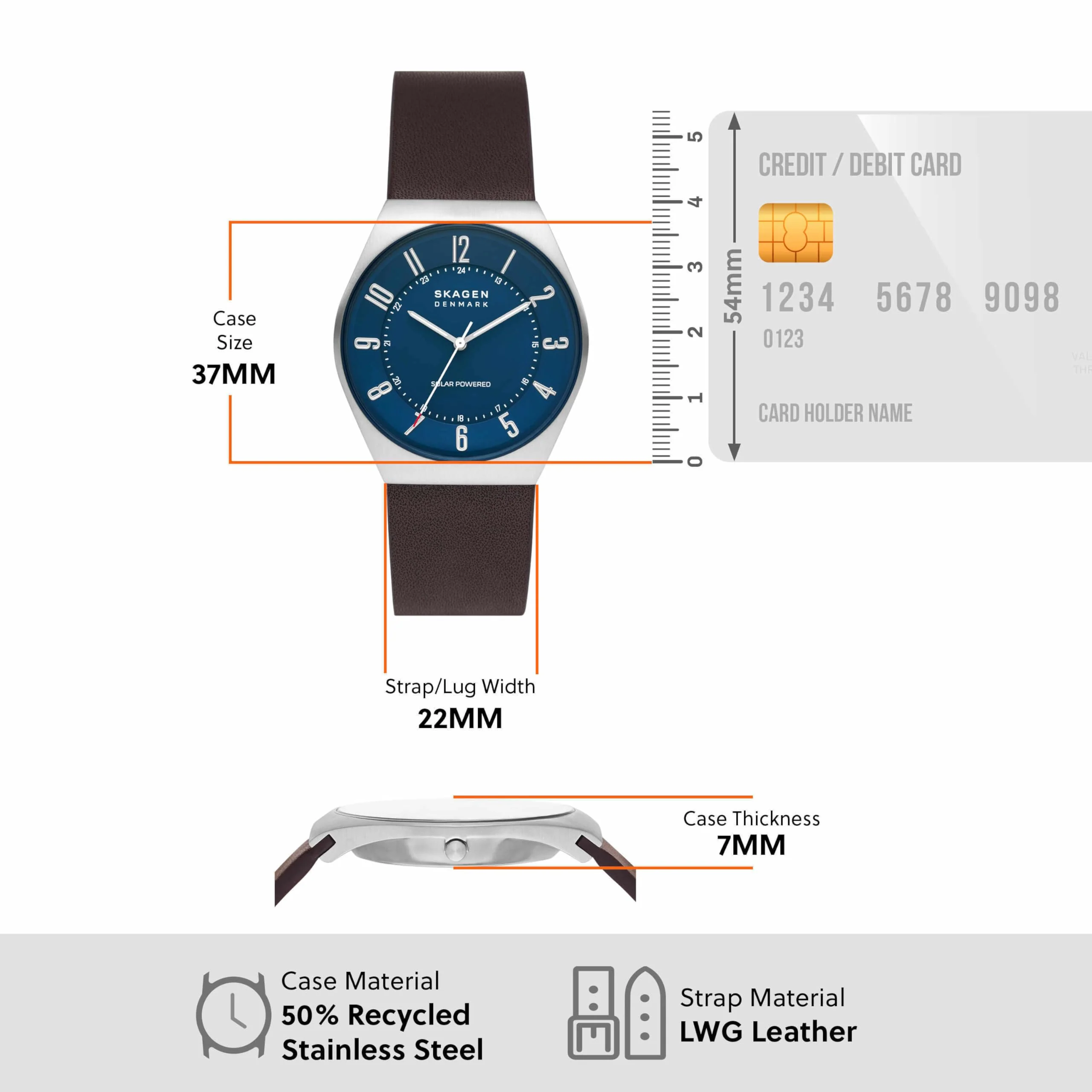 SKAGEN Grenen Solar Powered SKW6838 Men's Watch - Image 5