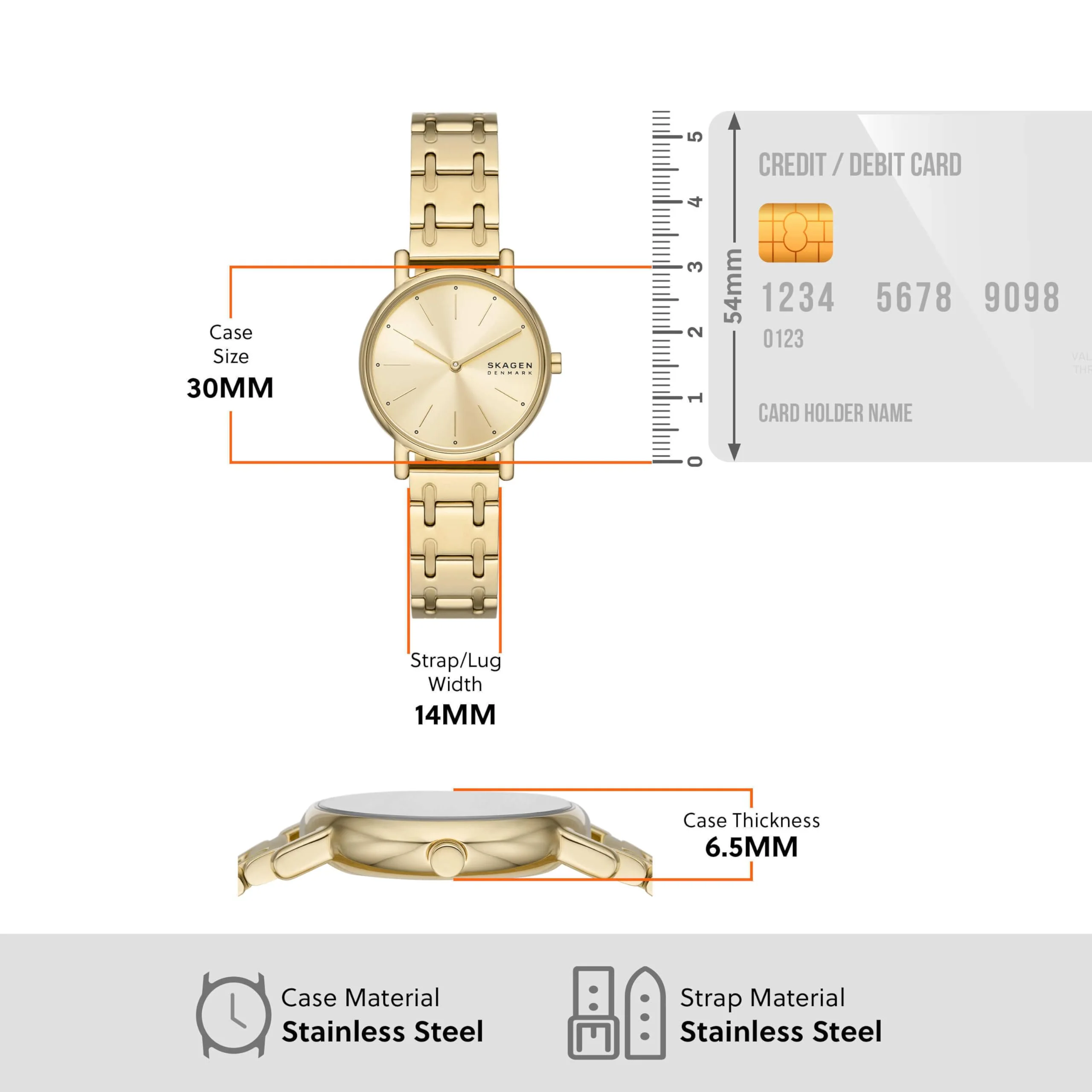 SKAGEN SIGNATUR LILLE SKW3124 Gold Women's Watch - Image 5