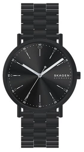 SKAGEN SKW6952 Minimalist Design Stainless Steel Case Black Leather Strap Water Resistant 40mm