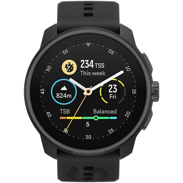 Smartwatch SS051013000 All Black 45mm Silicone Band GPS Smartwatch Heart Rate Monitor Fitness Tracker Waterproof