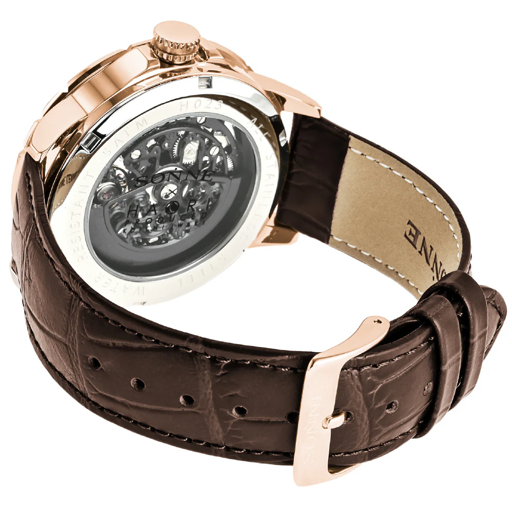 SONNE H023PG BW Premium Black Watch with 1 Year Warranty, Genuine Craftsmanship, Stylish Design, and Water Resistant Features - Image 3