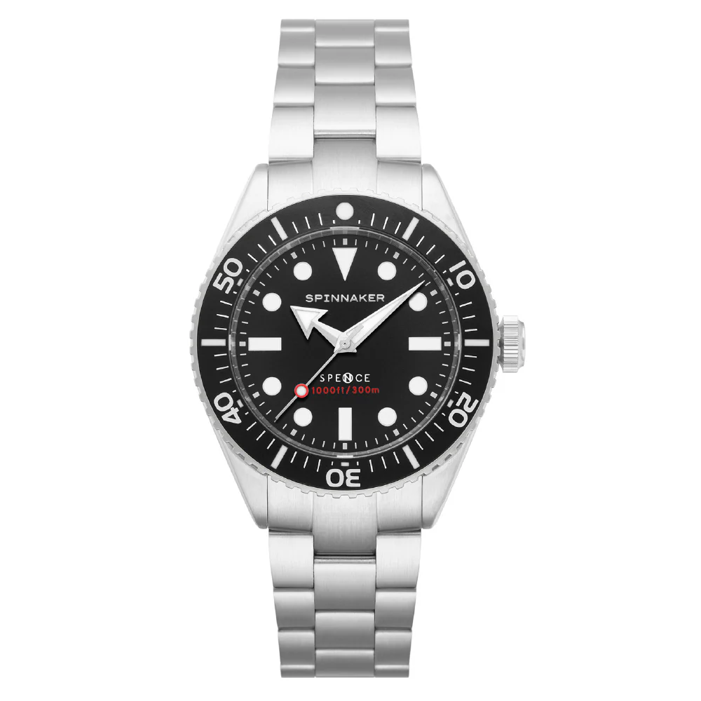 SP509711-N Spence 300 2-Year Warranty Black Stainless Steel Water Resistant Quartz Movement