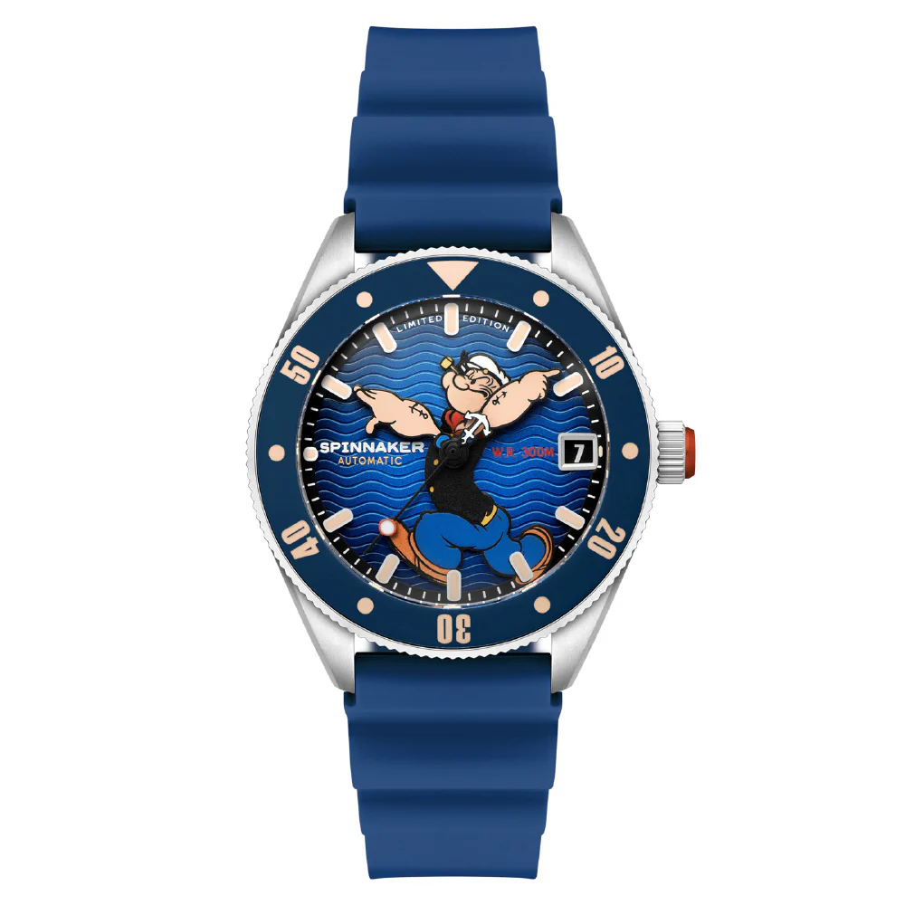 SP-5163-02 Challenger Automatic Popeye Anchor Arms Limited Edition 2-Year Warranty Blue Water Resistant Unique Design