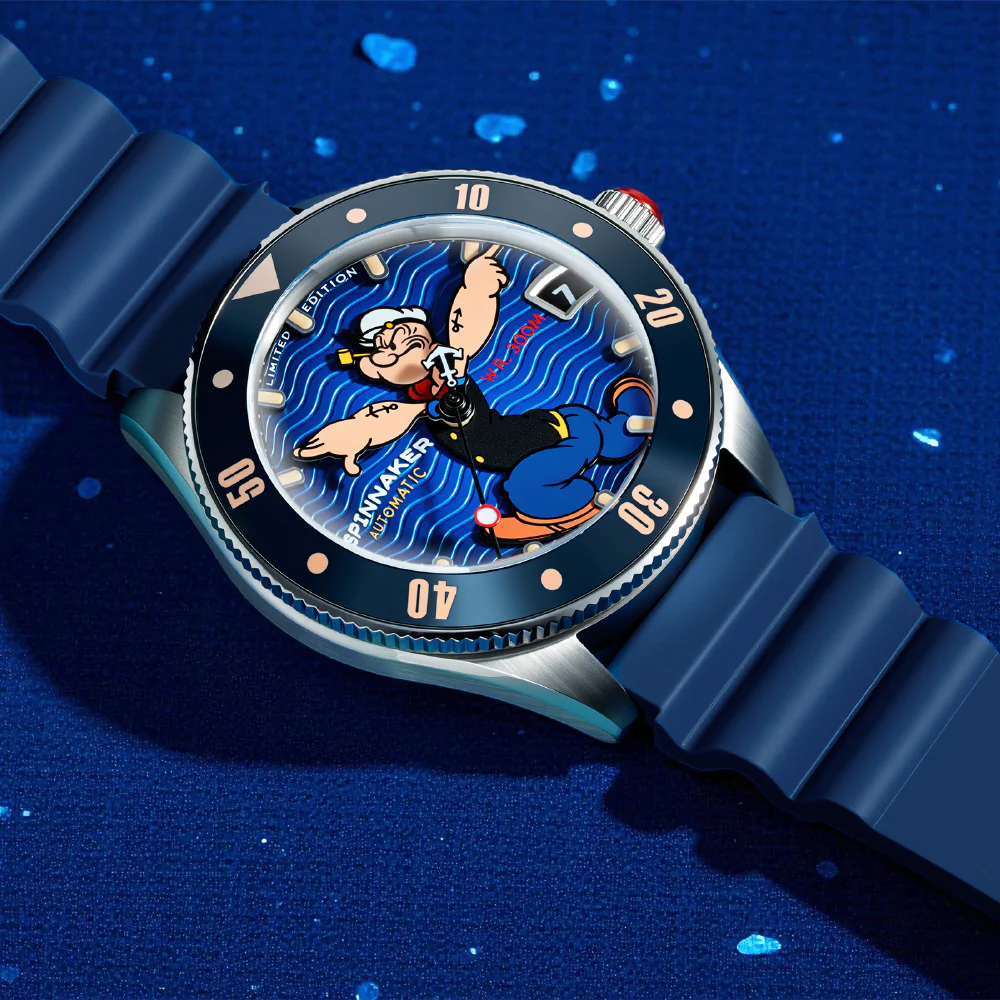 SP-5163-02 Challenger Automatic Popeye Anchor Arms Limited Edition 2-Year Warranty Blue Water Resistant Unique Design - Image 2