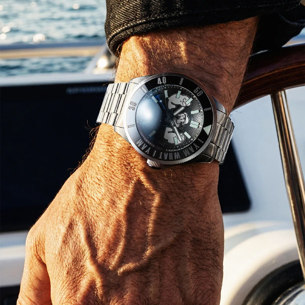 SP-5173-11 Piccard Automatic Popeye Limited Edition 2-Year Warranty Black Stainless Steel Water Resistant - Image 3