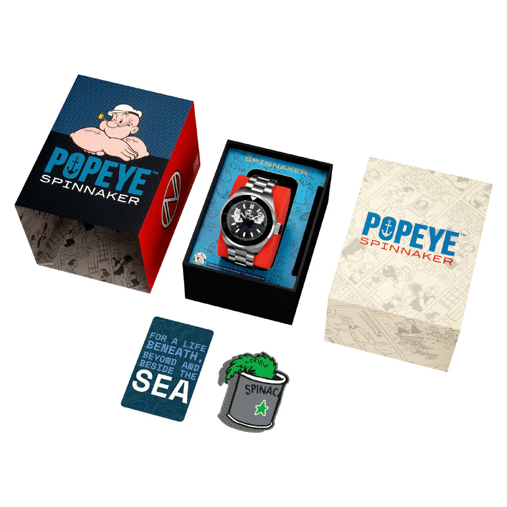 SP-5173-11 Piccard Automatic Popeye Limited Edition 2-Year Warranty Black Stainless Steel Water Resistant - Image 4