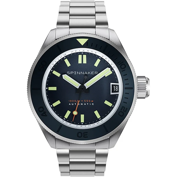 SPINNAKER SP-5098-22 Automatic Movement Water Resistant 200m Blue Dial Stainless Steel Case 2-Year Warranty