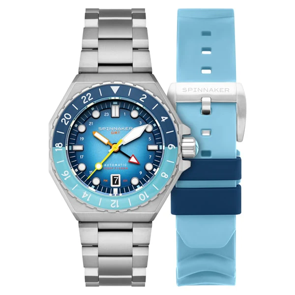 SPINNAKER SP 5119 55 DUMAS GMT AUTOMATIC Watch with 2 Year Warranty, Swiss Movement, Water Resistant, and Stylish Design