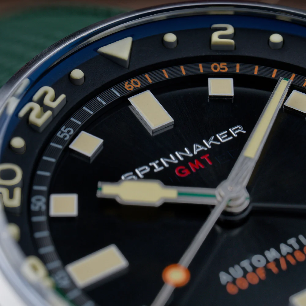 SPINNAKER SP-5121-44 Bradner GMT Automatic 2-Year Warranty Black Green Strap Water Resistant Stylish Design - Image 10