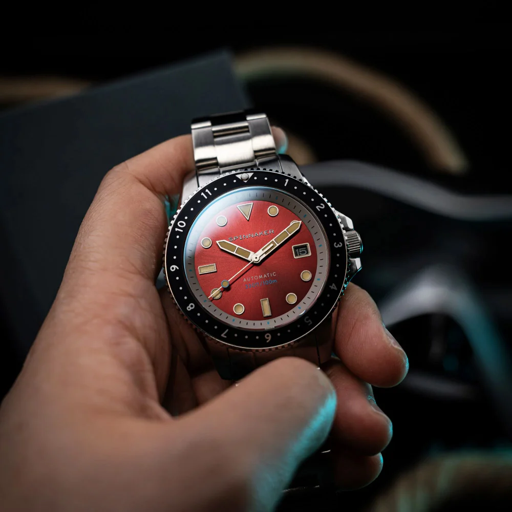 SPINNAKER SP-5136-44 Croft Pioneer 2-Year Warranty Red Stainless Steel Case Water Resistant Automatic Movement - Image 2