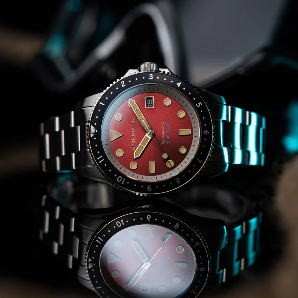 SPINNAKER SP-5136-44 Croft Pioneer 2-Year Warranty Red Stainless Steel Case Water Resistant Automatic Movement - Image 3