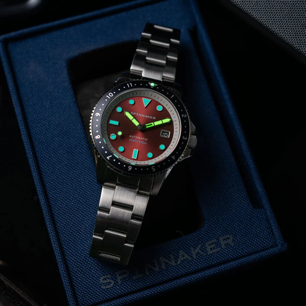 SPINNAKER SP-5136-44 Croft Pioneer 2-Year Warranty Red Stainless Steel Case Water Resistant Automatic Movement - Image 4
