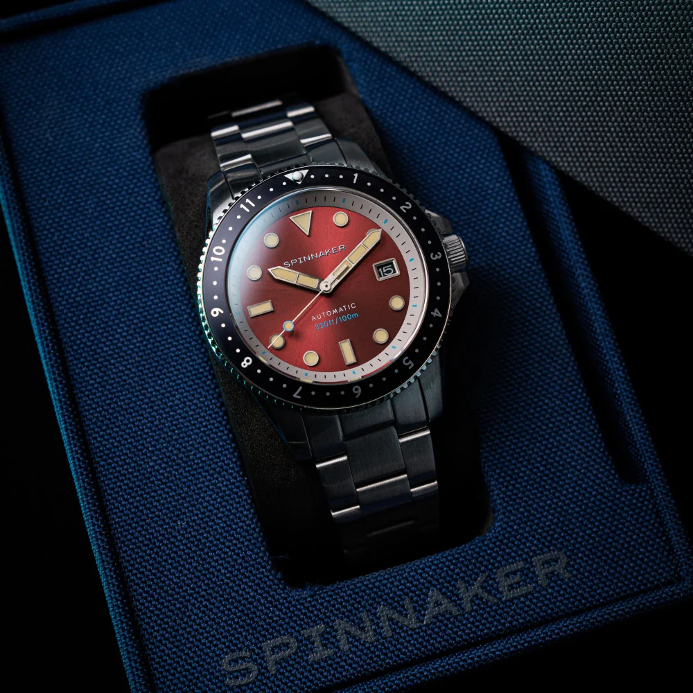 SPINNAKER SP-5136-44 Croft Pioneer 2-Year Warranty Red Stainless Steel Case Water Resistant Automatic Movement - Image 5