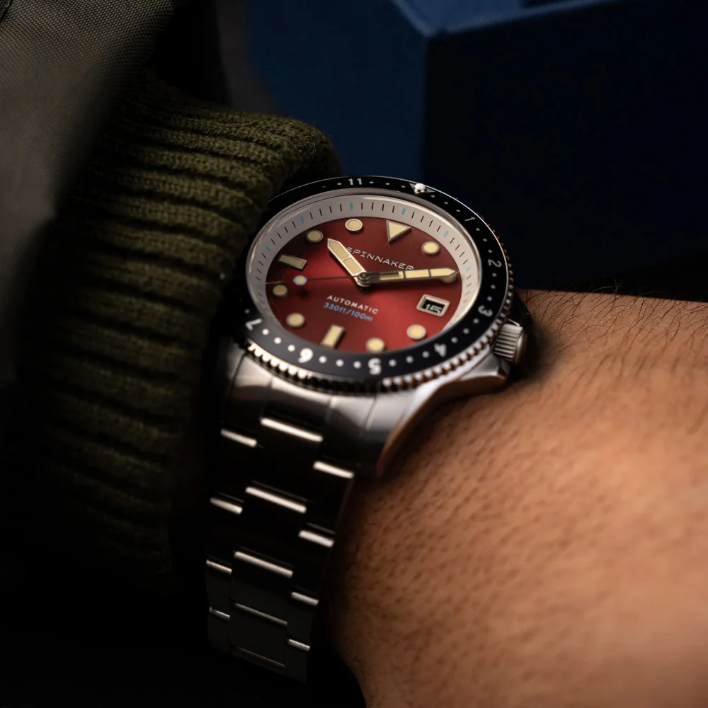 SPINNAKER SP-5136-44 Croft Pioneer 2-Year Warranty Red Stainless Steel Case Water Resistant Automatic Movement - Image 7