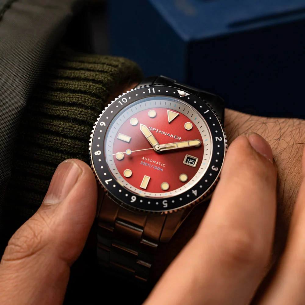 SPINNAKER SP-5136-44 Croft Pioneer 2-Year Warranty Red Stainless Steel Case Water Resistant Automatic Movement - Image 8