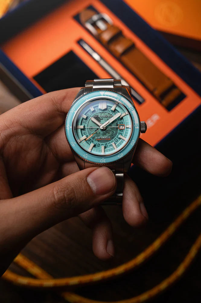 SPINNAKER SP-5118-44 Fluess Automatic Severn Edition with 2 Year Warranty Stylish Turquoise Design Durable Genuine Product - Image 4