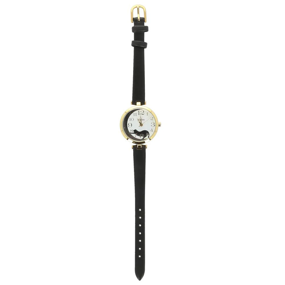 ST162 Stylish Black Watch - Japanese Quartz Movement - Water Resistant - Minimalist Design - Durable Leather Strap
