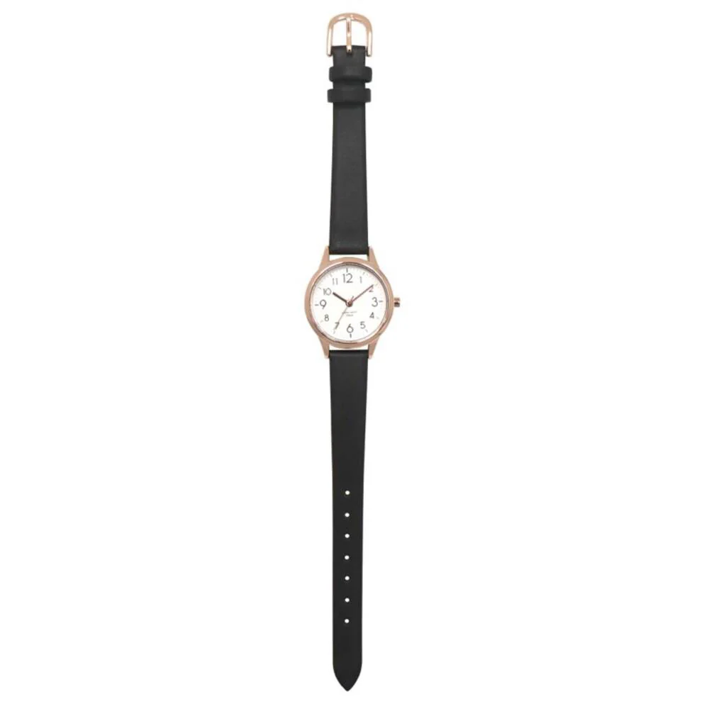 ST257 Juvia Black Stylish Design Water Resistant Quartz Movement Durable Strap Elegant Look
