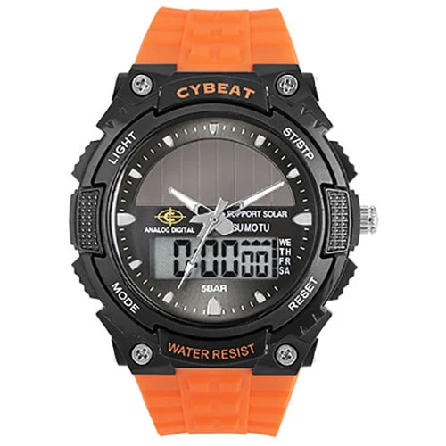 Sun Flame BCY03-OR Stylish Analog-Digital Watch Water Resistant Durable Design Bright Orange Color