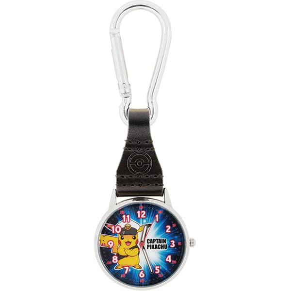 Sun Flame CP3A0006-BK Pikachu Carabiner Watch Lightweight Portable Stylish Design Water-Resistant Fun Collectible