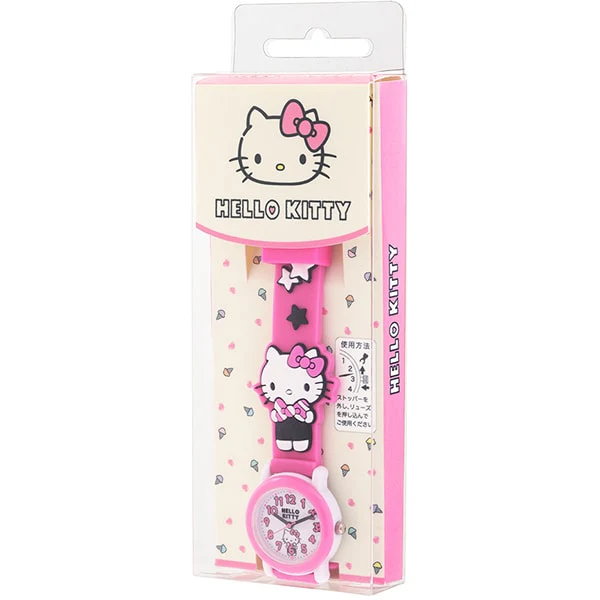 Sun Flame CR3A0004-PI Hello Kitty Embossed Watch Stylish Design Quartz Movement Water Resistant Adjustable Strap
