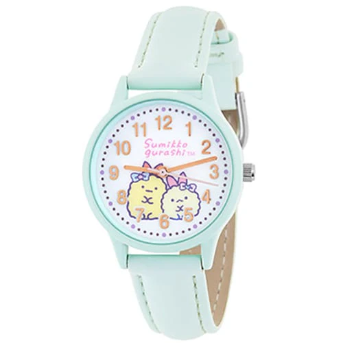 Sun Flame CX2C0007-GR Cute Sumikko Gurashi Design Genuine Leather Band Green Color Stylish and Comfortable