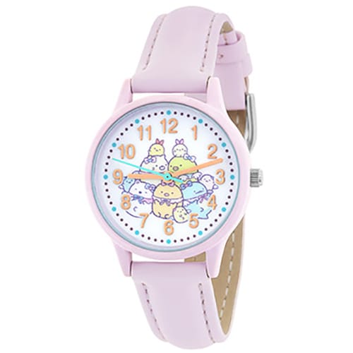 Sun Flame CX2C0007-PU Cute Sumikko Gurashi Design Purple Leather Band Water Resistant Stylish Watch