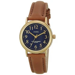 Sun Flame HL199-BRG Elegant Women's Quartz Watch Dark Blue Camel Leather Strap Stylish Design Water Resistant - Image 2