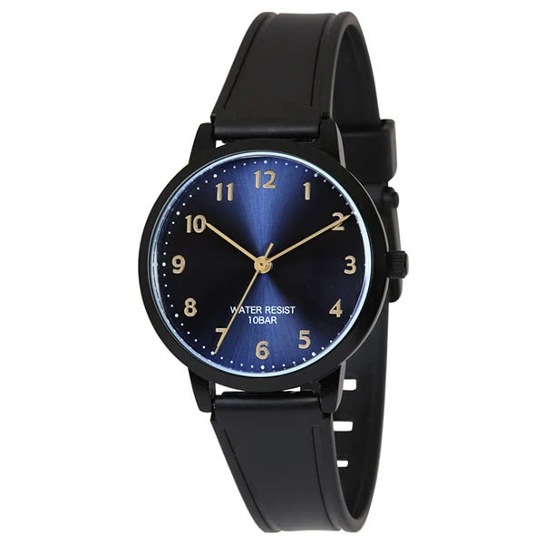 Sun Flame HL270-BL Women's Rubber Strap Watch 10 ATM Water Resistant White Dial Stylish Design