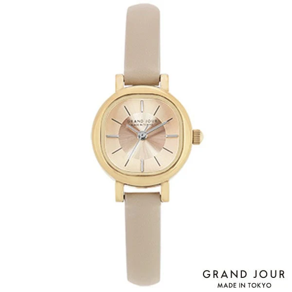 Sun Flame JG9A0001-BE Women's Japanese-Made Genuine Leather Strap Elegant Design Water Resistant Stylish Timepiece