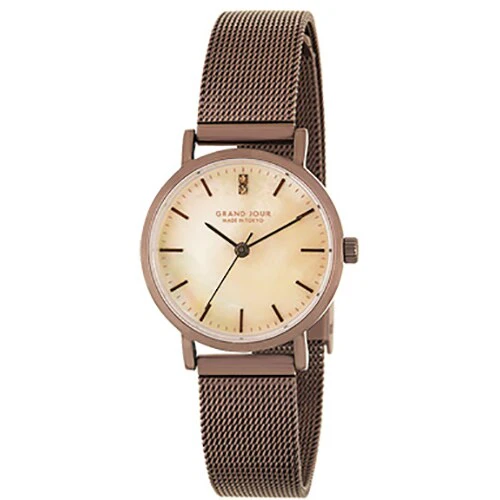 Sun Flame JGAB0010-BR Elegant Design Japanese Movement Water Resistant Genuine Leather Strap
