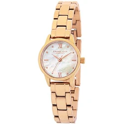 Sun Flame JGAC0012-PG Fashion Watch Made in Tokyo Metal White Mother of Pearl Dial Pink Gold Finish - Image 4