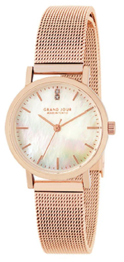 Sun Flame JGAF0010-PG Fashion Watch Made in Tokyo White Mother of Pearl Dial Pink Gold Elegant Design - Image 2