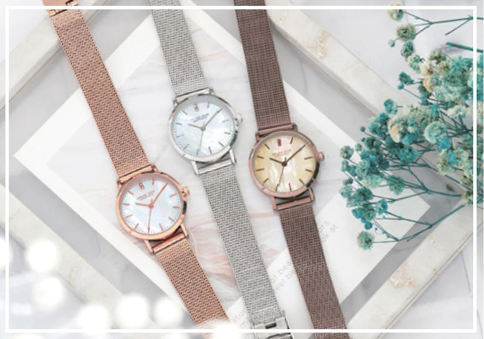 Sun Flame JGAF0010-PG Fashion Watch Made in Tokyo White Mother of Pearl Dial Pink Gold Elegant Design - Image 3