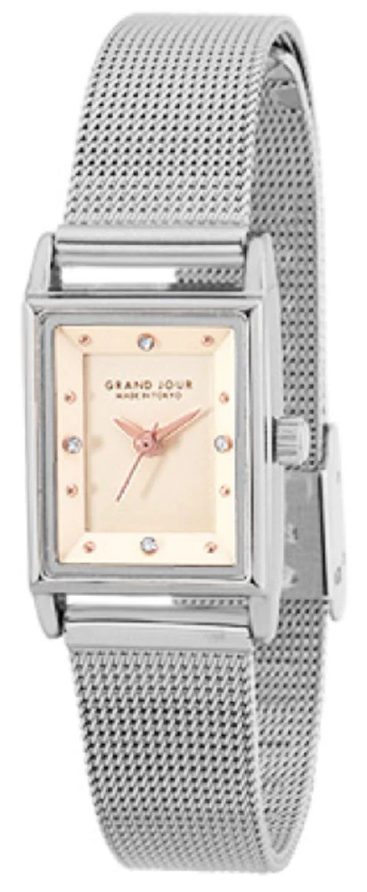 Sun Flame MJ-GJUA05-S Fashion Watch Grand Jour Made in Tokyo Silver Elegant Design Durable Build Water Resistant