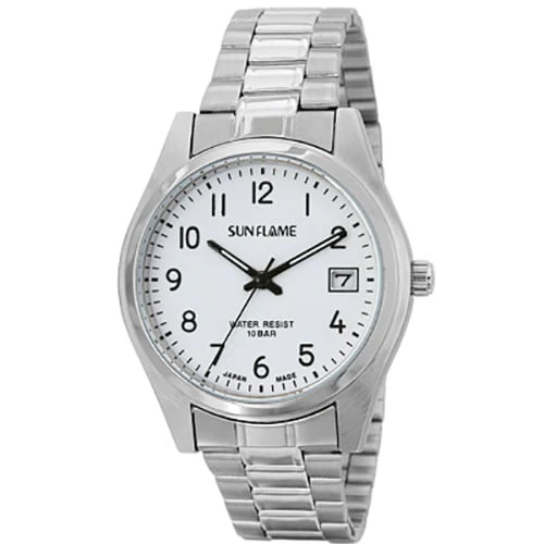 Sun Flame MJG-B01-W Stylish Quartz Watch Water Resistant Elegant Design Durable Build