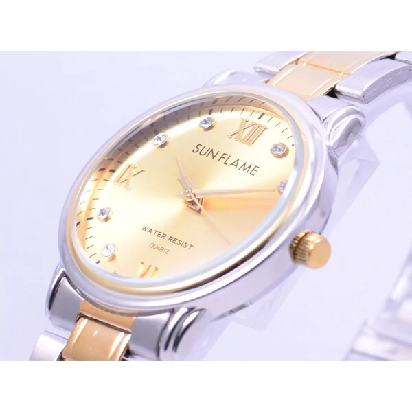 Sun Flame MJG-D82-T Stylish Quartz Men's Watch Water Resistant Elegant Design Durable Stainless Steel