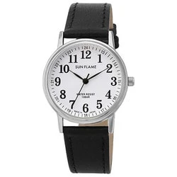 Sun Flame MJG-X06-BK Men's Watch 10 ATM Water Resistance Genuine Leather Band Made in Japan Stylish Design - Image 3