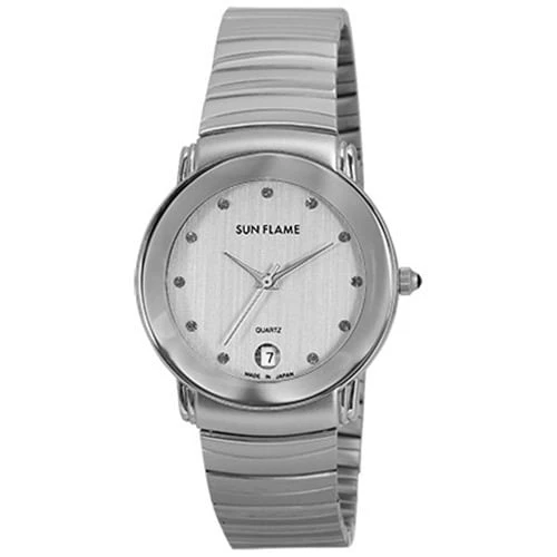 Sun Flame MJG-Y73-S Elegant Silver Dress Watch for Men - Japanese Quartz Movement - Water Resistant - Stylish