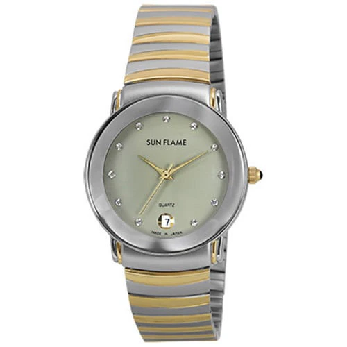 Sun Flame MJG-Y73-TGY Elegant Dress Watch for Men Stylish Two-Tone Design Japanese Movement Water Resistant