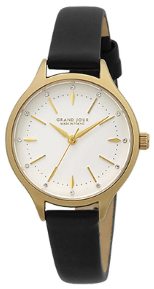 Sun Flame MJGJQA01-BK Fashion Watch Grand Jour Made in Tokyo Stylish Black Design Water Resistant Durable Construction