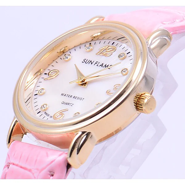 Sun Flame MJL-D91-PI Elegant Quartz Women's Watch Stylish Design Water Resistant Japanese Movement